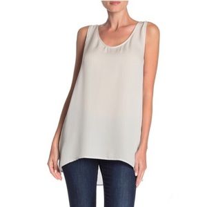 JARBO Shorter Silk Tank Blouse, Silver, Size 0